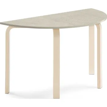 Zahradní stůl Stůl ELTON, půlkruh, 1200x600x710 mm, bříza, akustické linoleum, šedá