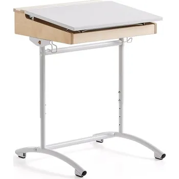 Zahradní lavice Školní lavice ACCESS, 650x550 mm, nastavitelná výška, HPL, bílá/bílá