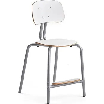 Jídelní židle Školní židle YNGVE, 4 nohy, výška 520 mm, stříbrná/bílá