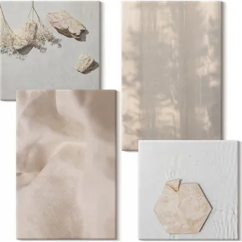 Obraz Vícedílný Obraz Na Plátně Jemné boho textury přírodní 4 díly