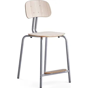 Jídelní židle Školní židle YNGVE, 4 nohy, výška 610 mm, stříbrná/jasan