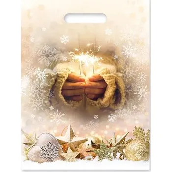 Vánoce Taška, igelitová, vánoční motiv, 27x36 cm, 1kus