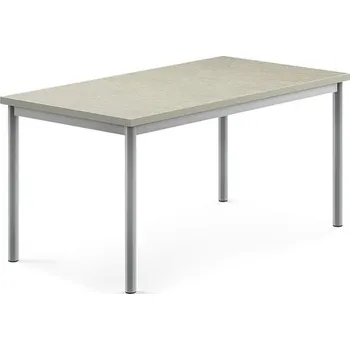 Jídelní stůl Stůl SONITUS, 1200x700x600 mm, stříbrné nohy, deska s linoleem, šedá
