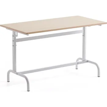 Zahradní lavice Školní lavice 184, HPL, bílá/bříza