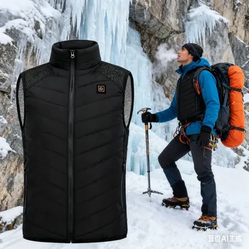 Podprsenka 9 ZÓN ELEKTRICKÁ VYHŘÍVANÁ VESTA 5V USB 3 TEPLOTY XXL HŘEJIVÁ TEPLÁ