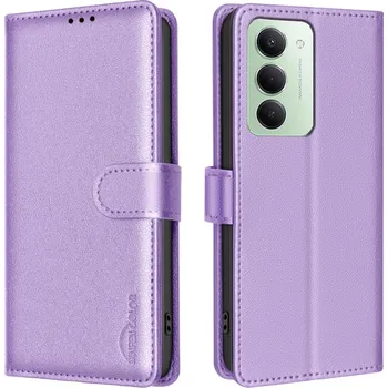Pouzdro na mobilní telefon BINFEN knížkové pouzdro na Xiaomi Redmi 15 5G (169mm) - fialové