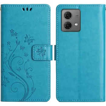 Pouzdro na mobilní telefon Flowers knížkové pouzdro na Motorola Moto G85 5G - modré