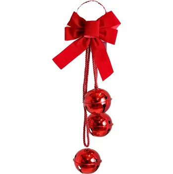 Vánoční dekorace Kovové Závěsky Červené Zvonečky 3 cm Tvarované Vánoční Baňky Ozdoby