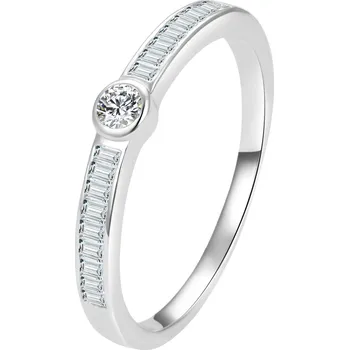 Prsten AGATO Nadčasový stříbrný prsten se zirkony AGG303L Velikost: 56 (2 g)