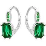 AGATO Stříbrné náušnice se zeleným zirkonem AGT-E001LGR