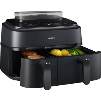 fritéza Philips Steam Airfryer Řada 5000 horkovzdušná fritéza NA550 9l 2 koše