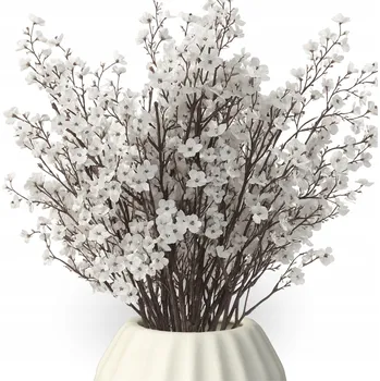 umělá květina VELKÁ KYTICE UMĚLÉ KVĚTY TŘEŠNĚ JAKO ŽIVÉ LISTY VĚTVIČKY DEKORATIVNÍ VÁZA