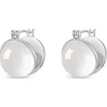 JAY Moderní náušnice Xue - mléčný chalcedon JAY-9193-ZS56141 Stříbrná