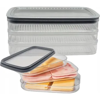 Dóza na potraviny Modulární dóza do lednice na uzeniny a sýry, vzduchotěsná Curver 800 ml, 3 ks