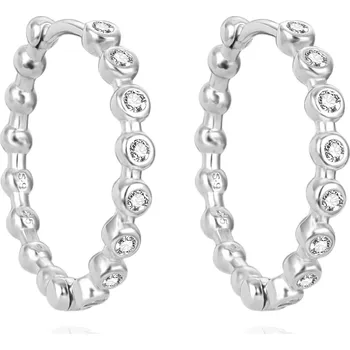 Náušnice AGATO Nadčasové stříbrné kruhy se zirkony AGUC3530