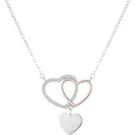 AGATO Něžný stříbrný náhrdelník se srdíčky AGS1267/47-2