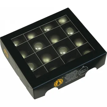 Vánoce Skleněné baňky granite green 3 cm, sada 16 ks