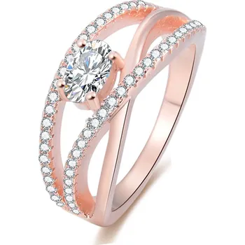 Prsten AGATO Originální růžově pozlacený prsten se zirkony AGG331 Velikost: 54 (4,22 g)