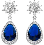 AGATO Půvabné visací náušnice s modrými zirkony AGT-E151PBL