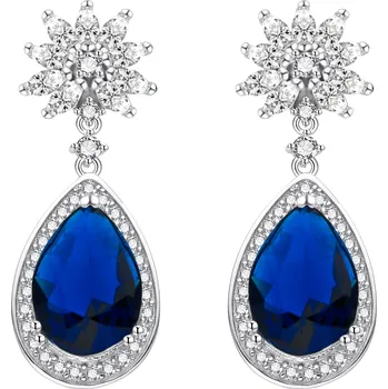 Náušnice AGATO Půvabné visací náušnice s modrými zirkony AGT-E151PBL