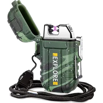 Zapalovač Interlook JL-F12-Zelená | Plazmový zapalovač | Survival voděodolný zapalovač | Zapalovač nabíjený přes USB