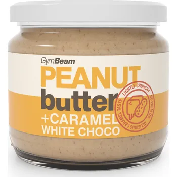 Cukrovinka GymBeam Arašídové máslo s karamelovou bílou čokoládou 8 x 340 g