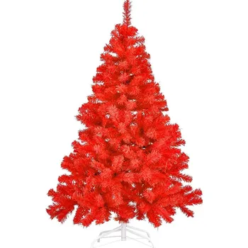 Vánoční stromek Červený umělý vánoční stromek, 150cm 415 větví