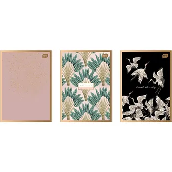 Sada různých sešitů A4, vzorované sešity s linkami, ideální do školy, velké. Značka: Interdruk. Počet listů: 1.