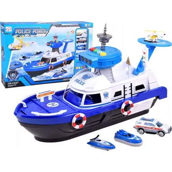 autíčko Sada Vozidel: Policie Loď + Helikoptéra ZA3341