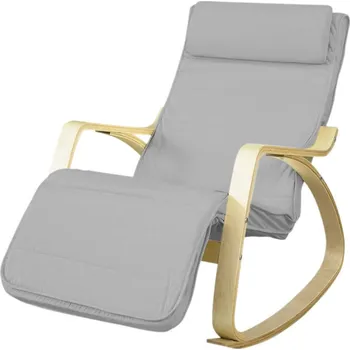 Křeslo Houpací křeslo, s nastavitelnou opěrkou nohou - šedé