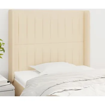 Čelo postele typu ušák krémové 93x16x118/128 cm textil IM_3119805