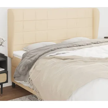 Čelo postele typu ušák krémové 183x23x118/128 cm textil IM_3117975