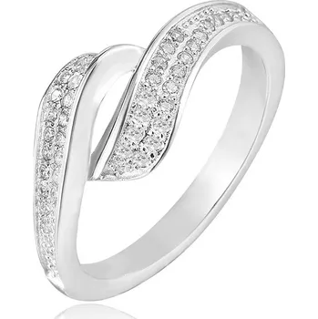 Prsten AGATO Něžný stříbrný prsten se zirkony AGG209 Velikost: 58 (3,4 g)