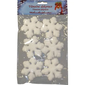 Vánoční ozdoba Závěs 6ks vločky, bílé
