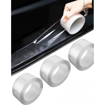 Lepicí páska OCHRANNÁ PÁSKA FÓLIE 3ks 50 mm X 5 m BEZBARVÁ NA PRAHY DVEŘÍ PRŮHLEDNÁ