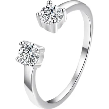 Prsten AGATO Elegantní otevřený prsten se zirkony AGT-R01W Velikost: 42-52 (1,67 g)