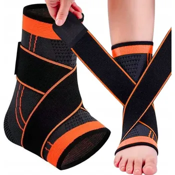 STABILIZÁTOR KOTNÍKU ORTÉZA HLEZENNÍHO KLOUBU BANDÁŽ NA KOTNÍKOVÝ KLOUB ORANŽOVÁ