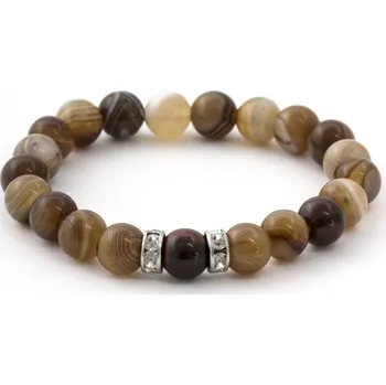 Náramek AGATO Minerální korálkový náramek z achátu a tygřího oka MINK111/17