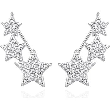 Náušnice AGATO Něžné podélné náušnice s hvězdami AGT-E084VW