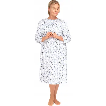 Dámská noční košile Martel Košile noční dámská pro maminku babičku seniorku, dlouhý rukáv za koleno, velikost 3XL