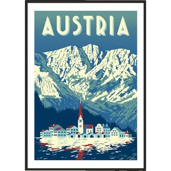 Obraz OBRAZ PLAKÁT V RÁMU 33x43 cm Rakousko P1283