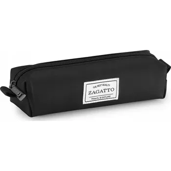 Penál Školní penál jednokomorový, prostorné pouzdro, tubusový penál černý ZAGATTO