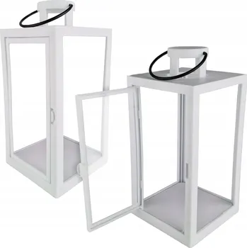 Lucerna DEKORATIVNÍ LUCERNA ZAHRADNÍ LAMPION OTEVÍRACÍ BÍLÁ 21 CM