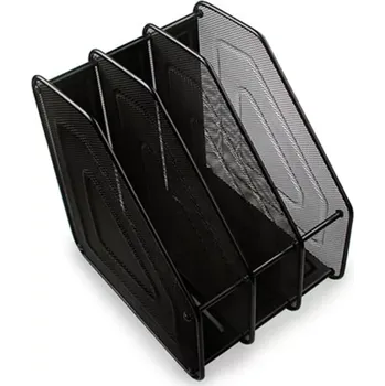 Pořadač organizér na dokumenty se 3 přihrádkami Černá