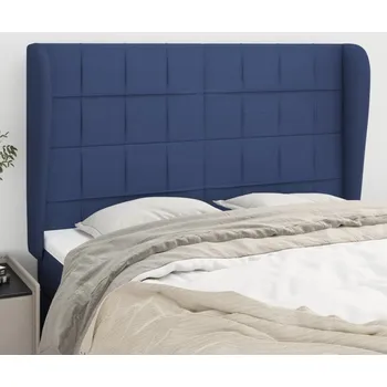 Čelo postele typu ušák modré 147x23x118/128 cm textil IM_3117960