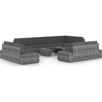 10dílná zahradní sedací souprava polyratan šedá IM_3067175