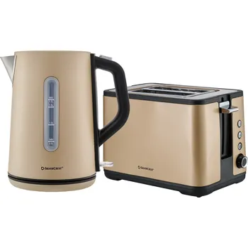 Rychlovarná konvice SILVERCREST® Sada rychlovarné konvice SWKO 3000 A1 a topinkovače STS 850 F3, béžová, 2dílná