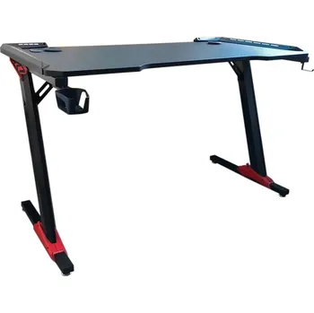 Počítačový stůl Profesionální herní stůl s uhlíkovým povlakem a LED osvětlením