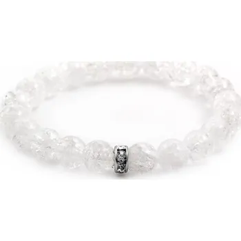 Náramek AGATO Minerální korálkový náramek z křišťálu MINK50/17