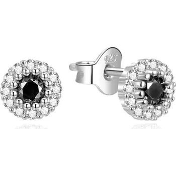 Náušnice AGATO Třpytivé stříbrné náušnice se zirkony AGT-E002PBK